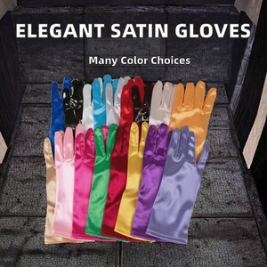 Guantes Cortos de Satén para Niñas, Elegantes, para Bodas, Fiestas, Ciclismo, Actuaciones, Cenas - Product Image 2