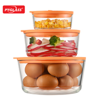 Pyglass – Contenants alimentaires en verre borosilicate de haute qualité avec couvercles en verre trempé, compatibles micro-ondes, pour cuisine, 300ml, 850ml, 1650ml, 3050ml