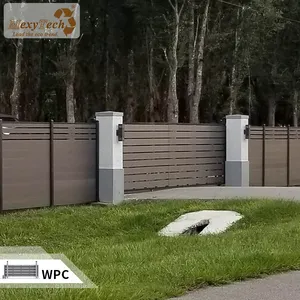 Sliding Trellis Fence Gate Auto Electric Composite Plastic Wood Door