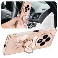 Funda Protectora de Lujo para Teléfono, con Recubrimiento Electrolítico, TPU Suave, Antigolpes, con Anillo de Soporte de Plástico para Fedmi 14C