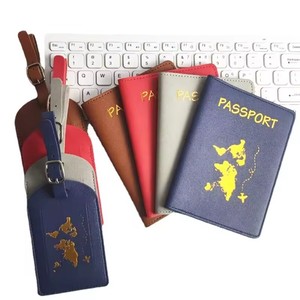 Set Personalizzato di Etichetta per Bagagli con Logo Dorato e Porta Passaporto <span class=keywords><strong>in</strong></span> <span class=keywords><strong>Pelle</strong></span> PU - Product Image 4