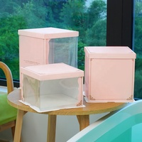 Boîte à gâteau de mariage personnalisée de haute qualité avec fenêtre et logo, impression en relief, boîte à gâteau pour biscuits