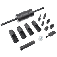 Outil de démontage universel en acier pour injecteurs diesel 14 pièces avec manchon de démontage de capteur pour voitures VW, marque MT-Tools, noir