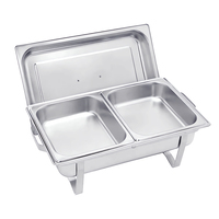 Pemanas Makanan Buffet Listrik 9L Stainless Steel untuk Hotel & Restoran, Peralatan Pemanas Bahan Bakar untuk Chafing Dish
