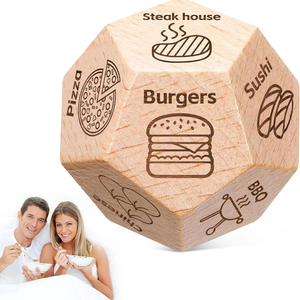 Bán buôn Ý tưởng quà Tặng polyhedra bằng gỗ các cặp vợ chồng lựa chọn xúc xắc biểu tượng tùy chỉnh mô hình ngày đêm xúc xắc AF Ter darkm 3*3cm Xúc xắc gỗ - Product Image 1