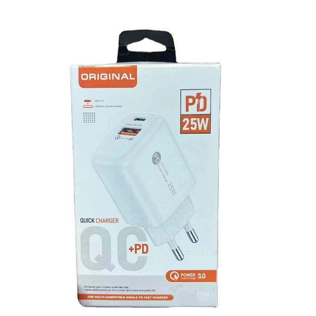 QC3.0 PD 3.0 Quick Charge USB-C 25W 5V/3A Type-C Charger Adapter Fast Charging ABS Material Short Circuit Protection for Mobile