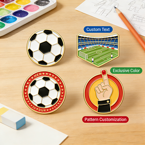 เข็มกลัดโลหะติดเสื้อ ลดราคาพิเศษ  แบบแข็งและแบบอ่อน  สำหรับตกแต่งงานฟุตบอลโลก - Product Image 5