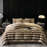 Ensemble de couette épaisse et chaude, couverture moelleuse, ensemble de couette d'hiver, style princesse, drap de lit et housse de couette pour chambre à coucher