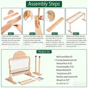 Wooden Knitting Frame For Diy <b>Scarf</b> And <b>Blanket</b> Solid Wood Yarn Rack Handmade Home Decoration Craft Tool - Product Image 3