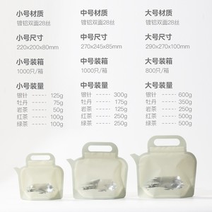 Bolsa de embalaje para té y granos de café, té blanco envejecido, té negro, té verde, bolsa de aluminio autosellable a prueba de humedad con ventana - Product Image 3