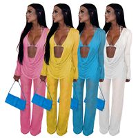3-teiliges Set Damen Amazon New Night Club Style Bikini Sheer Mesh sexy dreiteiligen Anzug