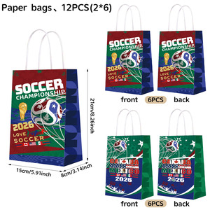Sacchetti 2026 per feste in <span class=keywords><strong>carta</strong></span> a tema calcio con manici Goodie bag per feste sportive - Product Image 3