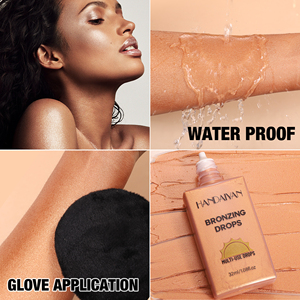 HANDAIYAN Body Shimmer Aceite de bronceado Bronceado Gotas multiusos Resaltador de brillo bañado por el sol con guante - Product Image 4