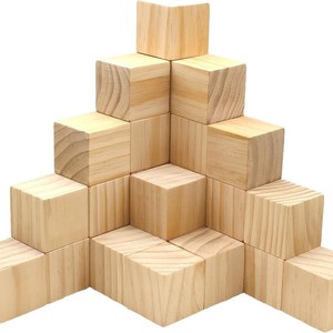 Wooden Cube Blocks Solid Wood <b>Building</b> Blocks For Children Diy Craft <b>Model</b> Making Materials 2 To 4 Years Unisex Construction Toy - Product Image 5