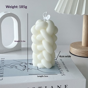 Bougie artisanale en cire de soja tressée torsadée, décorative, moderne, pour la décoration de table, cadeau pour la maison. - Product Image 6