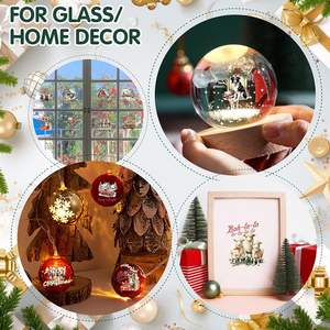 Autocollants décoratifs de Noël <span class=keywords><strong>à</strong></span> <span class=keywords><strong>la</strong></span> <span class=keywords><strong>ferme</strong></span> Vintage Rub on Transfers for Crafts Fabric Projects - Product Image 4