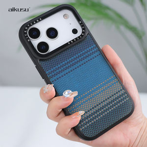 Étui de téléphone en fibre d'aramide Kevlar bleu Aikusu pour iPhone 13 14 15 16 17 pro max - Product Image 5