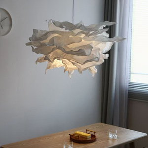 Lampe décorative de style <span class=keywords><strong>japonais</strong></span> <span class=keywords><strong>en</strong></span> <span class=keywords><strong>papier</strong></span> DIY, <span class=keywords><strong>lustre</strong></span> suspendu, hauteur réglable, nuages créatifs, chambre à coucher, bureau, salon - Product Image 2