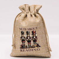 Sac cadeau en jute réutilisable avec logo personnalisé, petite pochette en jute durable, recyclable