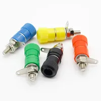 ELECAPITAL 10PCS/LOT Terminal Blocks 4mm Amplifier Connector Binding Post Banana Plug Jack Mount Splice