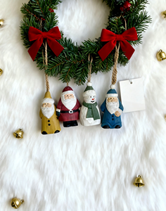 Adornos Navideños de Madera Maciza Ecológicos, Grabados y Personalizables, <span class=keywords><strong>Estilo</strong></span> Rústico, Tallados, para Colgar en el Árbol, con Santa Claus y Muñeco de Nieve, para Decoración Navideña del Hogar - Product Image 1