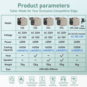 Refroidisseur d'air léger <span class=keywords><strong>de</strong></span> 9 kg, alimentation électrique du véhicule DC 24V, <span class=keywords><strong>climatiseur</strong></span> <span class=keywords><strong>mobile</strong></span> <span class=keywords><strong>portable</strong></span> pour camion, <span class=keywords><strong>caravane</strong></span> - Product Image 5