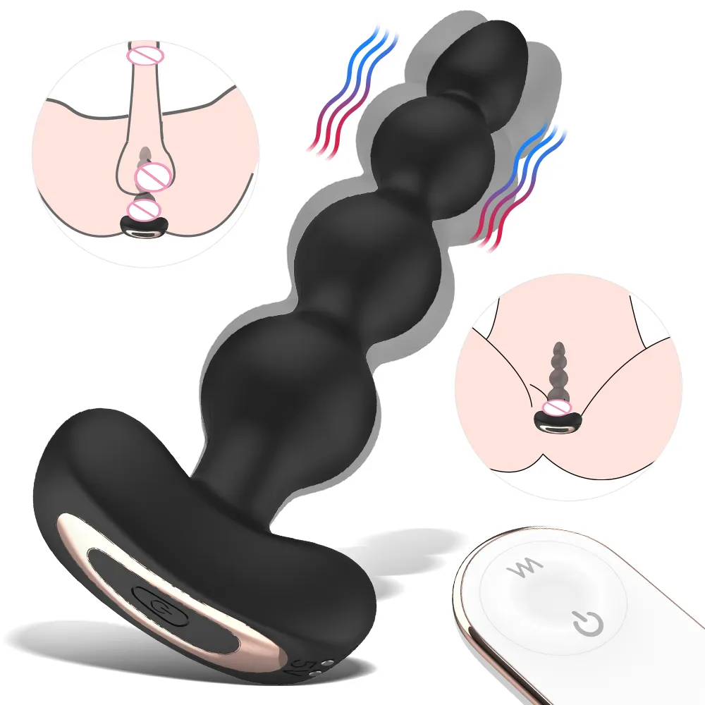 S-Hande Elektrische Silicone Remote Vagina Vibrator Vibrerende Butt Plug Prostata Massager Anale Sex Toys Anale Kralen Voor Vrouwen mannen