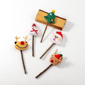 Bâton à mâcher de Noël à la catnip, motif Père Noël, renne, sapin, jouet en bois pour animaux de compagnie d'intérieur, pour le nettoyage des dents - Product Image 2