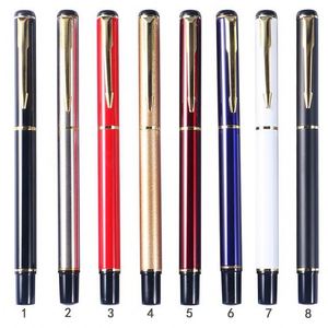 Silver Black White Custom Logo Luxury 0.5 Engraving Sign Ballpoint <b>Pens</b> Stationery for Office <b>Box</b> Gift Set - Product Image 5