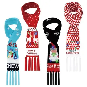 Promotional Wholesales High Quality Fast Delivery Customization Vivid Color Spandex LED Light Christmas Scarf for Kids Holiday