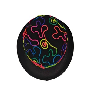 Sombrero de Copa Negro con Rayas de Colores, Unisex, para Actuaciones en Escenario, Fibra Modal, Protección Solar y Contra el Viento para Adultos - Product Image 5