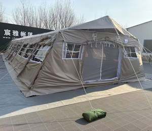 High-quality Khaki 80 Sqm 30-40 <b>Man</b> Modular Frame Big Camping <b>2</b> Layers Desert Tactical Field <b>Tent</b> for Adverse Weather Conditions - Product Image 2