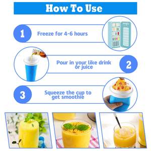 Vaso para Hacer Granizados DIY, Vaso Mágico para Granizados Congelados, Vaso de Silicona de Doble Capa para Smoothies, Vaso de Enfriamiento Rápido, Máquina para Hacer Helados Caseros - Product Image 4