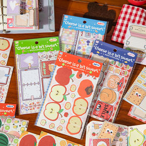 6 feuilles par paquet d'autocollants d'orgue fromage une petite série douce mignon manuel créatif pour enfants autocollants amusants - Product Image 2