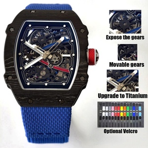 Montre pour homme Top Version Rm6702, mouvement mécanique intégré ajouré, 7,8 mm, 35 g, montre-bracelet ultra-fine et légère, montre de sport - Product Image 1