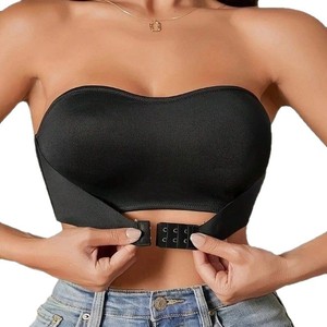 Sujetador sin tirantes para mujer al por mayor, sexy, sin costuras, con botón frontal, cómodo, liso, media copa, antideslizante, ropa interior - Product Image 3