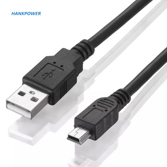1.5 Meter Black USB2.0 5Pin MINI USB Cable Pure Copper PVC Jacket 12-Month for Camera Charging