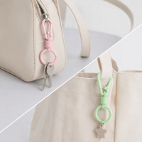 Porte-clés couleur bonbon avec mousqueton, crochet et anneau rond à ressort, clip pivotant pour breloque de sac et accessoires de porte-clés