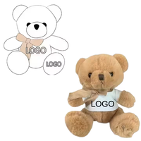 Ours en peluche personnalisé avec logo et taille sur mesure, avec t-shirt personnalisé, pour événements d'entreprise et promotion de l'image de marque