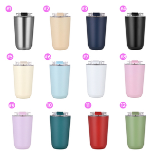 <span class=keywords><strong>Mug</strong></span> à café en acier inoxydable 304 de 12 oz et 16 oz avec couvercle rabattable, anti-fuite, isolé sous vide, léger, pour le camping et les activités de plein air - Product Image 4