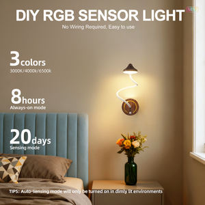 İskandinav Akıllı Ev Dekorasyonu USB Şarjlı RGB Gece Lambaları Kablosuz Manyetik Hareket Sensörlü DIY Ayarlanabilir Başucu LED Masa Lambası - Product Image 2