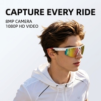 Gafas de Ciclismo con IA, Cámara de 8MP, Video 1080P, Asistente de Voz con IA, Estabilización EIS, Audio Inalámbrico, Deportes al Aire Libre, OEM