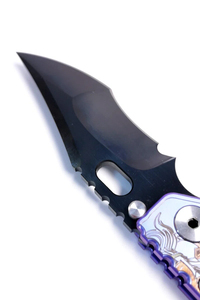 Couteau de camping de précision C-031, lame en alliage de titane de qualité DIY, bord plat, épaisseur 0,09 mm, manche en titane, double revêtement DLC - Product Image 3