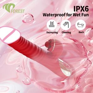 Vibratore a 10 Modalità con Funzione di Spinta, Stimolatore Clitorideo e Punto G, Dildo Impermeabile IPx6 Ricaricabile USB per Donne - Product Image 3