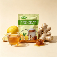 Thé instantané naturel au gingembre et au miel avec citron, sachet de 18g, vente en gros, boisson instantanée au gingembre et au citron avec du miel