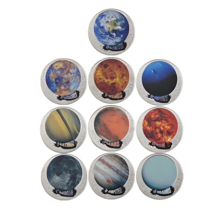 Personalize o sistema solar de metal para moedas de prata, coleção planetas. EARTH.MARS.SUN, moeda galáxia, medalha, presente, lembranças