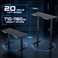Meja Gaming Esports AOR Internet Cafe, Meja Elektrik Stainless Steel, Desain Modern, Dapat Diperpanjang, Meja Belajar Kantor E0