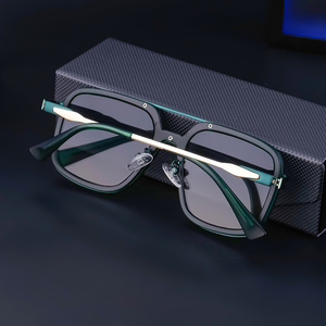 Lunettes de soleil carrées tendance Partagas avec logo personnalisé, double pont, protection UV400 pour hommes - Product Image 4