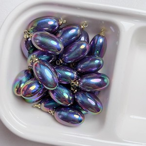 Denizkızı su damla kolye üzüm şekli Oval parlak yanardöner gözyaşı boncuk - Product Image 6