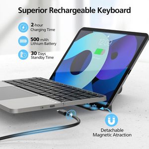 Portable Mini Foldable Touchpad <b>Keyboard</b> Wireless Ultra Thin <b>Customized</b> Logo bluetooth <b>keyboard</b> <b>with</b> Case for Tablet/Phone - Product Image 5
